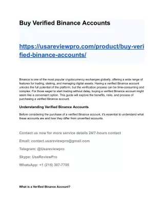 Buy Verified Binance Accounts