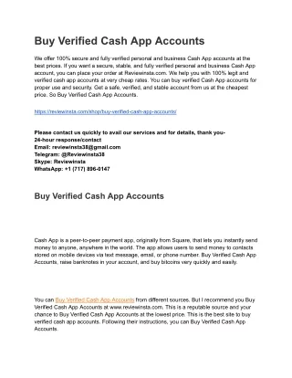 Buy Verified Cash App Accounts