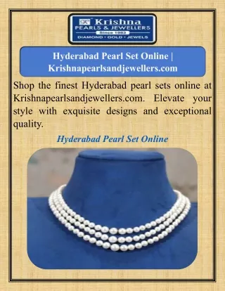 Hyderabad Pearl Set Online   Krishnapearlsandjewellers.com