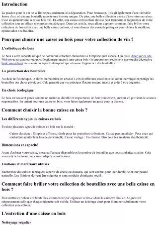 “Comment faire briller votre collection de bouteilles avec une belle caisse en b