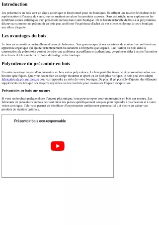 Les atouts esthétiques d'un présentoir en bois dans votre boutique