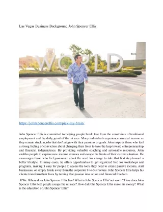 Las Vegas Business Background John Spencer Ellis