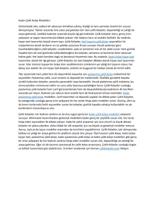 Kadin Celik Kolye Modelleri