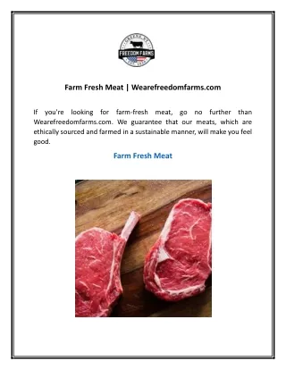 Farm Fresh Meat  Wearefreedomfarms