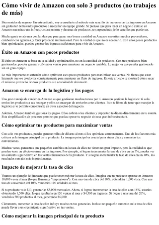 Cómo generar ingresos en Amazon con solo tres productos (no trabajes de más)