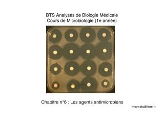 BTS Analyses de Biologie Médicale Cours de Microbiologie (1e année)