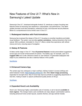 New Features of One UI 7_ What’s New in Samsung’s Latest Update