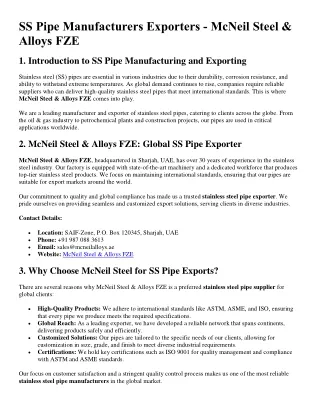 SS pipe manufacturers exporters