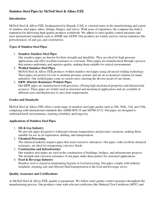 Stainless Steel Pipes