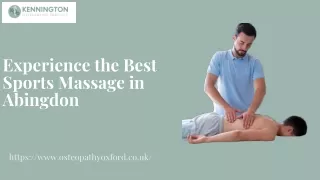 Experience the Best Sports Massage in Abingdon