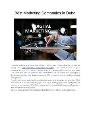 Best Marketing Companies in Dubai