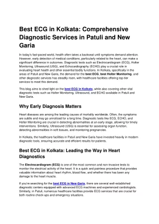 Best ECG in Kolkata_ Comprehensive Diagnostic Services in Patuli and New Garia