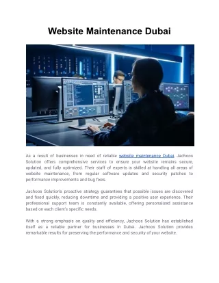 Website Maintenance Dubai