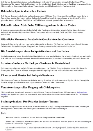 Die besten fünf Jackpot-Gewinne in deutschen Casinos