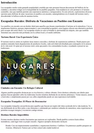 Escapadas Rurales: Disfruta de Vacaciones en Pueblos con Encanto