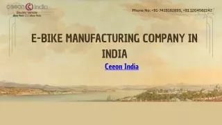 E-Bike Manufacturing Company in India