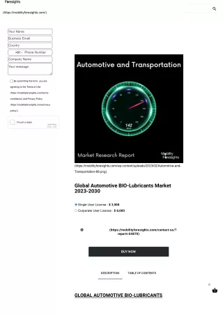 Global Automotive BIO-Lubricants Market 2023-2030