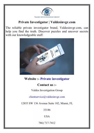 Private Investigator   Valdesinvgr.com