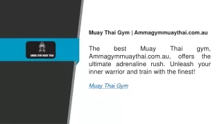 Muay Thai Gym  Ammagymmuaythai.com.au