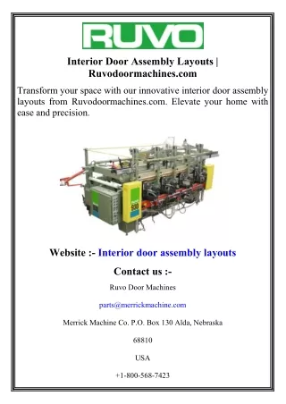 Interior Door Assembly Layouts   Ruvodoormachines.com