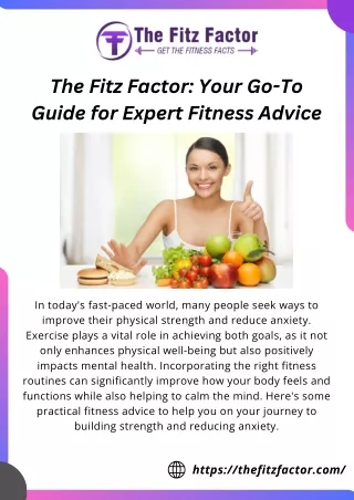 The Fitz Factor: Your Go-To Guide for Expert Fitness Advice