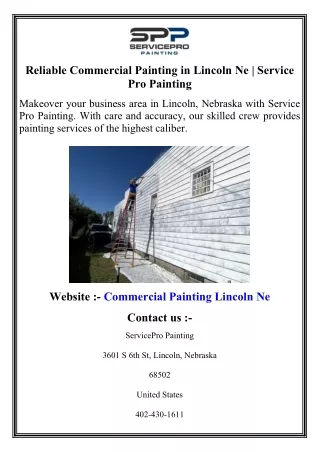 Reliable Commercial Painting in Lincoln Ne  Service Pro Painting