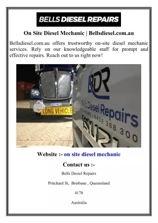 On Site Diesel Mechanic   Bellsdiesel.com.au