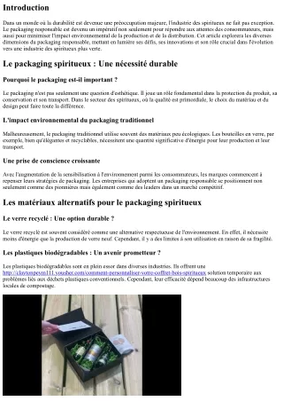 Packaging responsable : vers une industrie des spiritueux plus verte