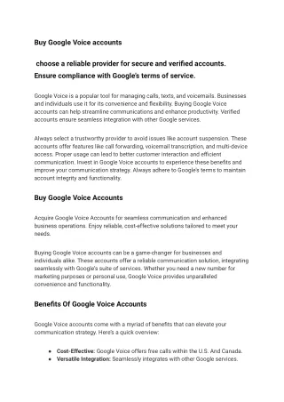 Buy Google Voice accounts
