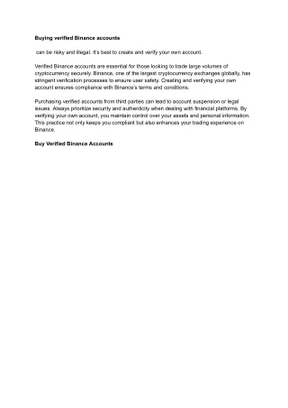 Buying verified Binance accounts