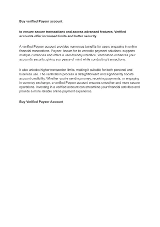 Buy verified Payeer account