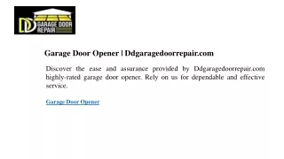 Garage Door Opener  Ddgaragedoorrepair.com
