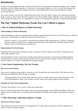 The Top 7 Digital Marketing Trends You Can't Afford to Ignore