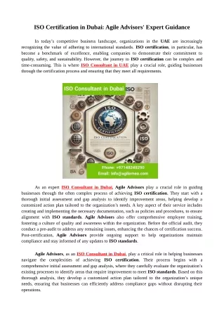 Driving Sustainability in Dubai: Agile Advisors' Expertise