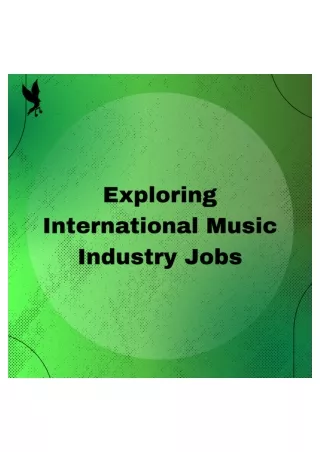 exploring International Music Industry Jobs