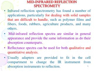 MID-INFRARED REFLECTION SPECTROMETY