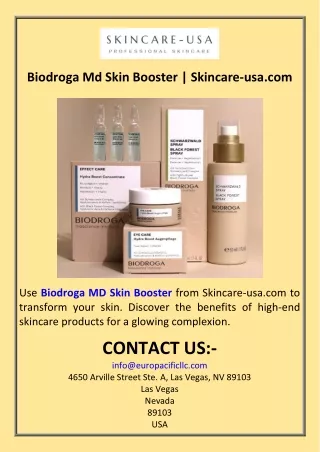 Biodroga Md Skin Booster  Skincare-usa.com