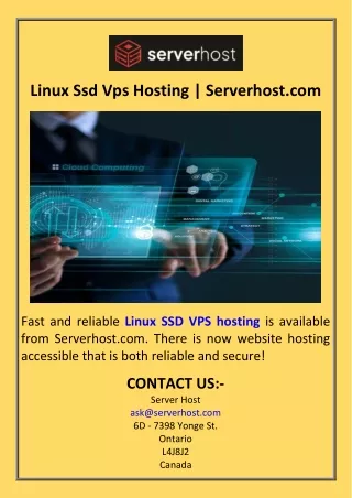 Linux Ssd Vps Hosting  Serverhost.com