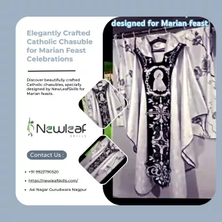 Elegantly Crafted Catholic Chasuble for Marian Feast Celebrations