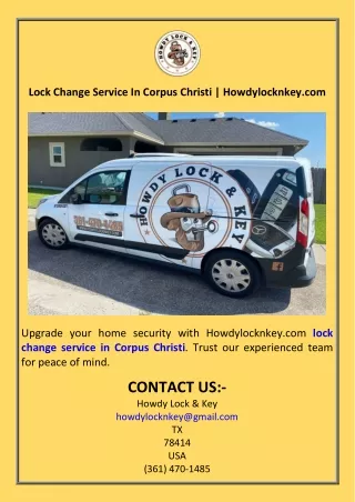 Lock Change Service In Corpus Christi  Howdylocknkey.com