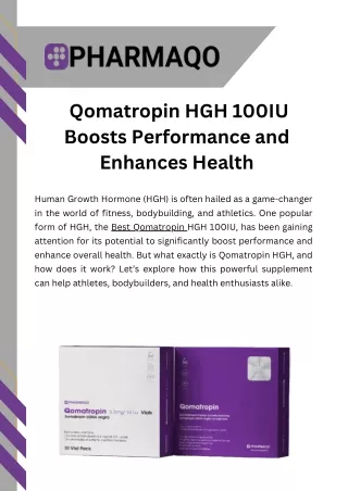 Qomatropin HGH 100IU Boosts Performance and Enhances Health