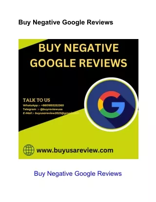 BUY NEGATIVE GOOGLE REVIEWS
