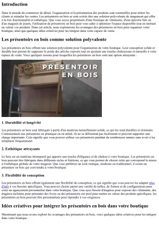 Les présentoirs en bois comme solution de rangement polyvalente pour organiser v