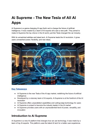 Ai Supreme - The New Tesla of All AI Apps