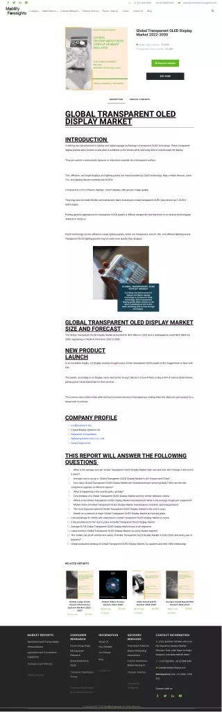 Transparent Oled Display Market trends