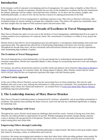 “Leadership Reflections from a Trailblazer in Corporate Event Planning, M.H.Druc