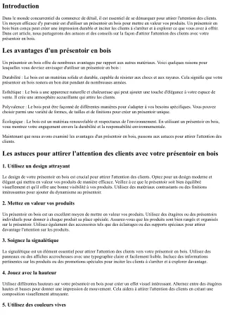 Les astuces pour attirer l'attention des clients avec votre présentoir en bois