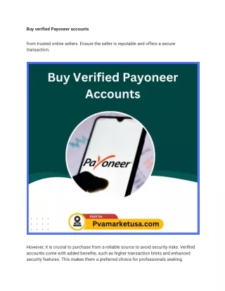 Buy verified Payoneer accounts