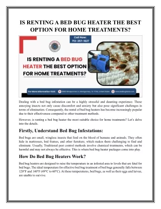 IS RENTING A BED BUG HEATER THE BEST OPTION FOR HOME TREATMENTS