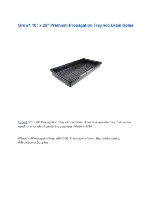 Grow1 10_ x 20_ Premium Propagation Tray w_o Drain Holes